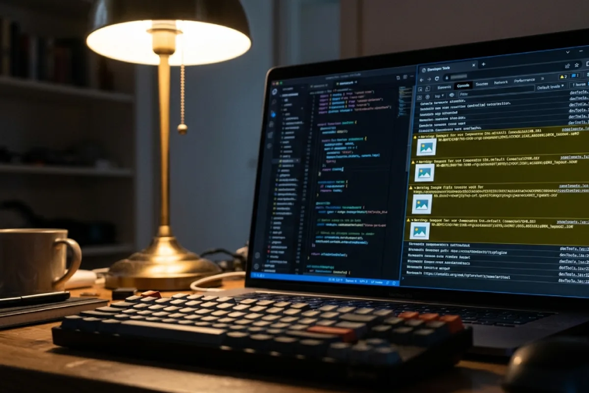Browser developer tools console showing mixed content warnings for image URLs
