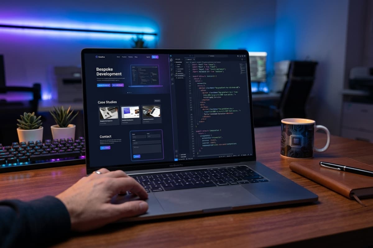 Custom-coded website built with modern technology