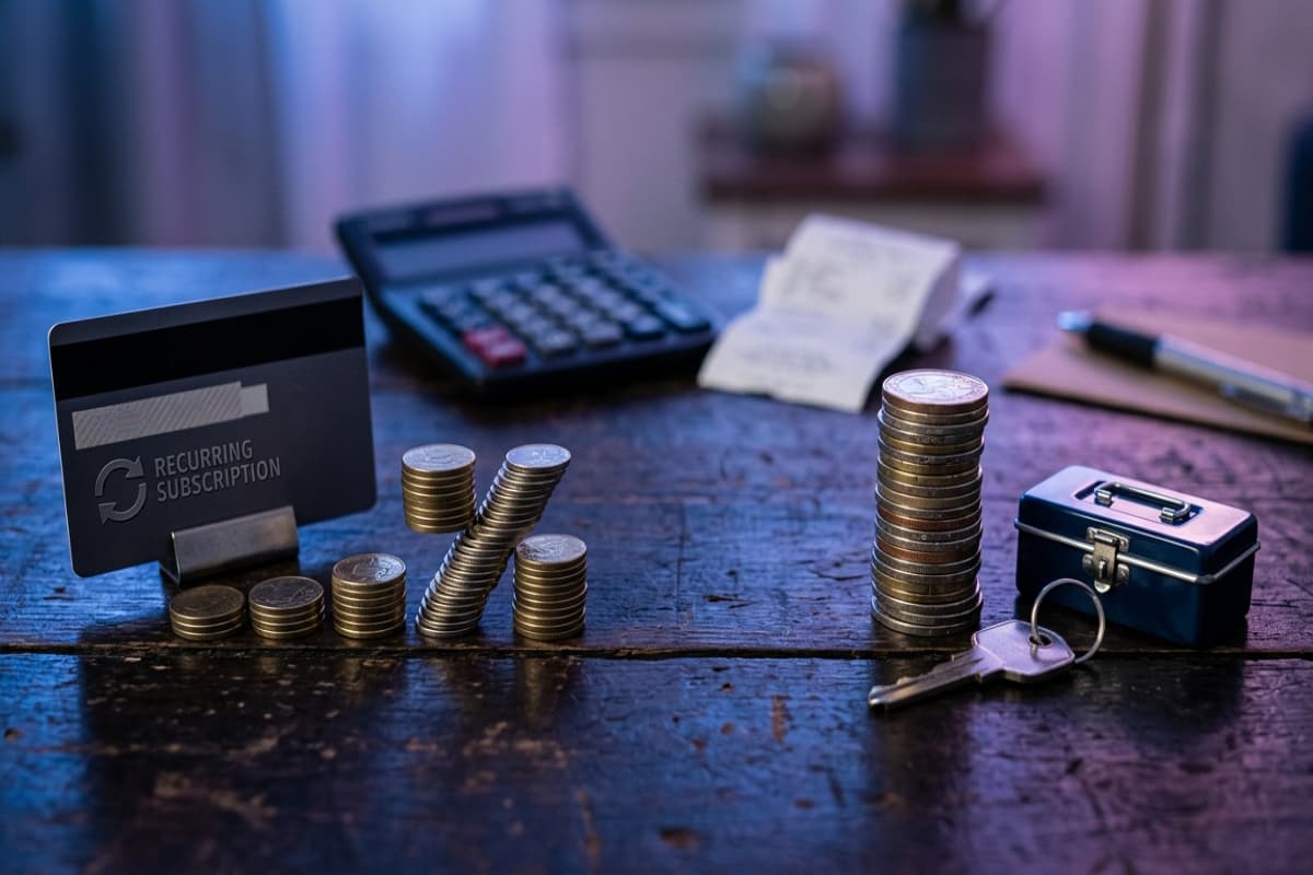 Recurring subscription costs compared against a one-time owned store investment