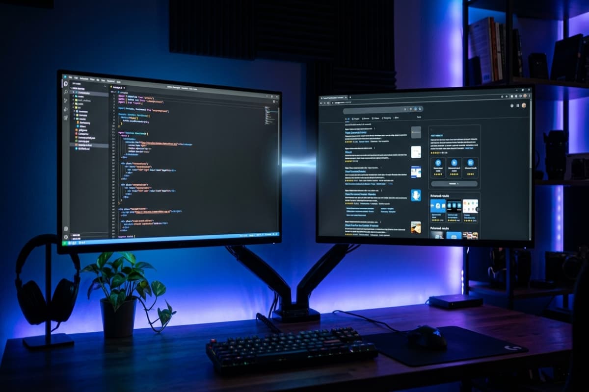 Structured data code on one screen producing enhanced rich search results on another